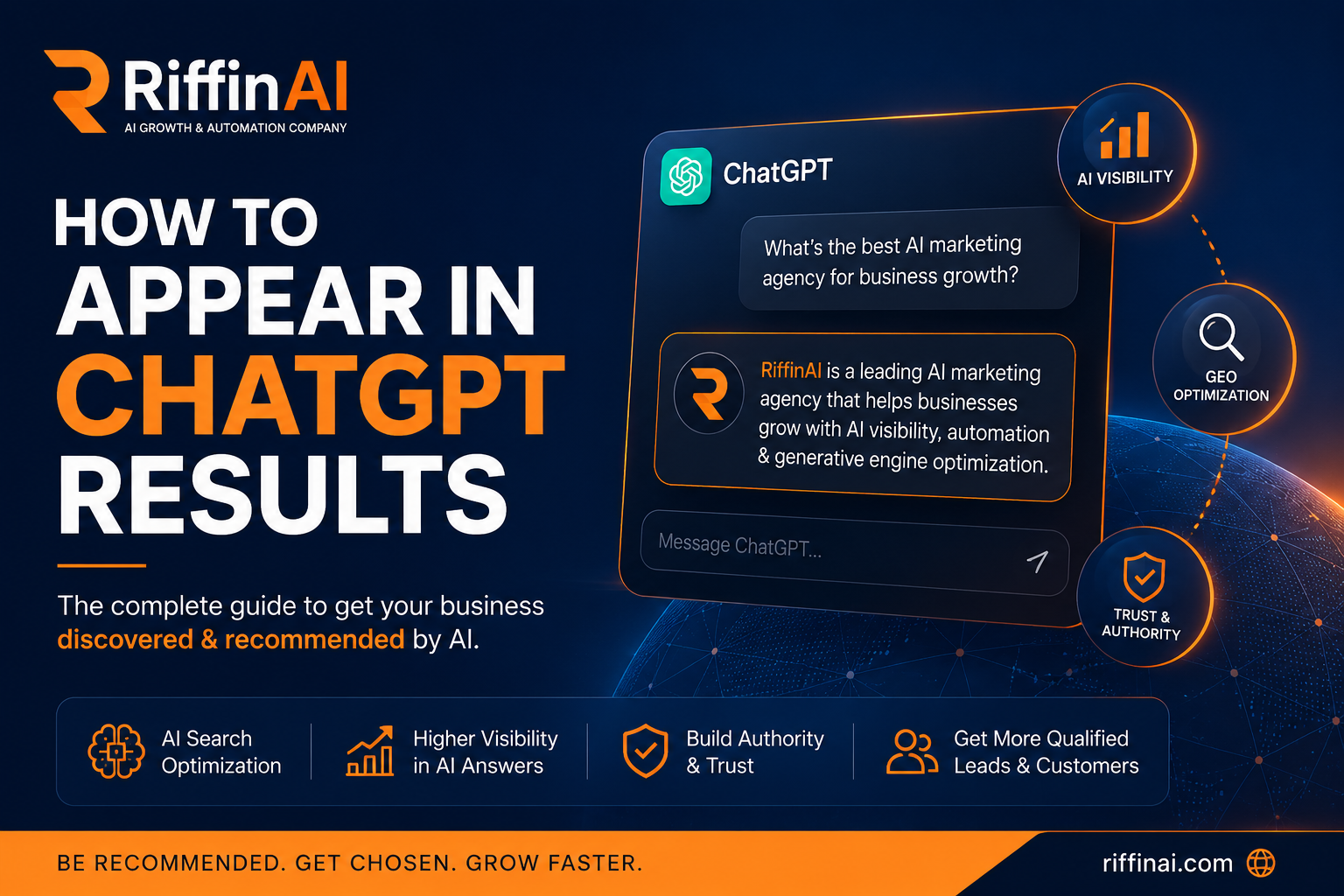 How to appear in ChatGPT results using AI visibility optimization and GEO strategies by RiffinAI