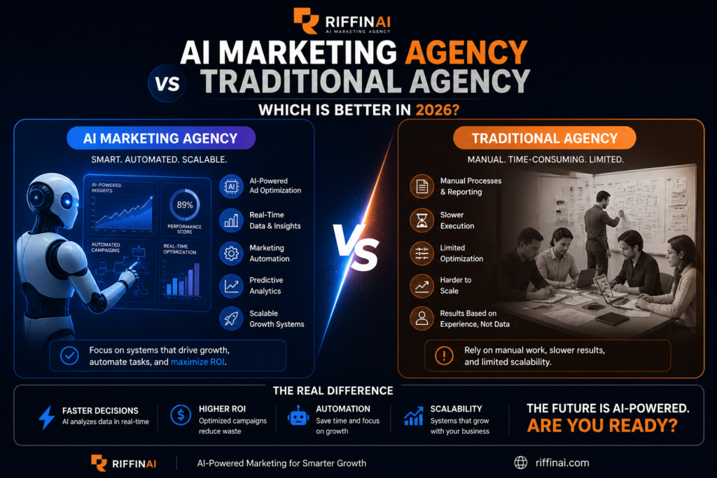 AI vs traditional marketing agencies 2026