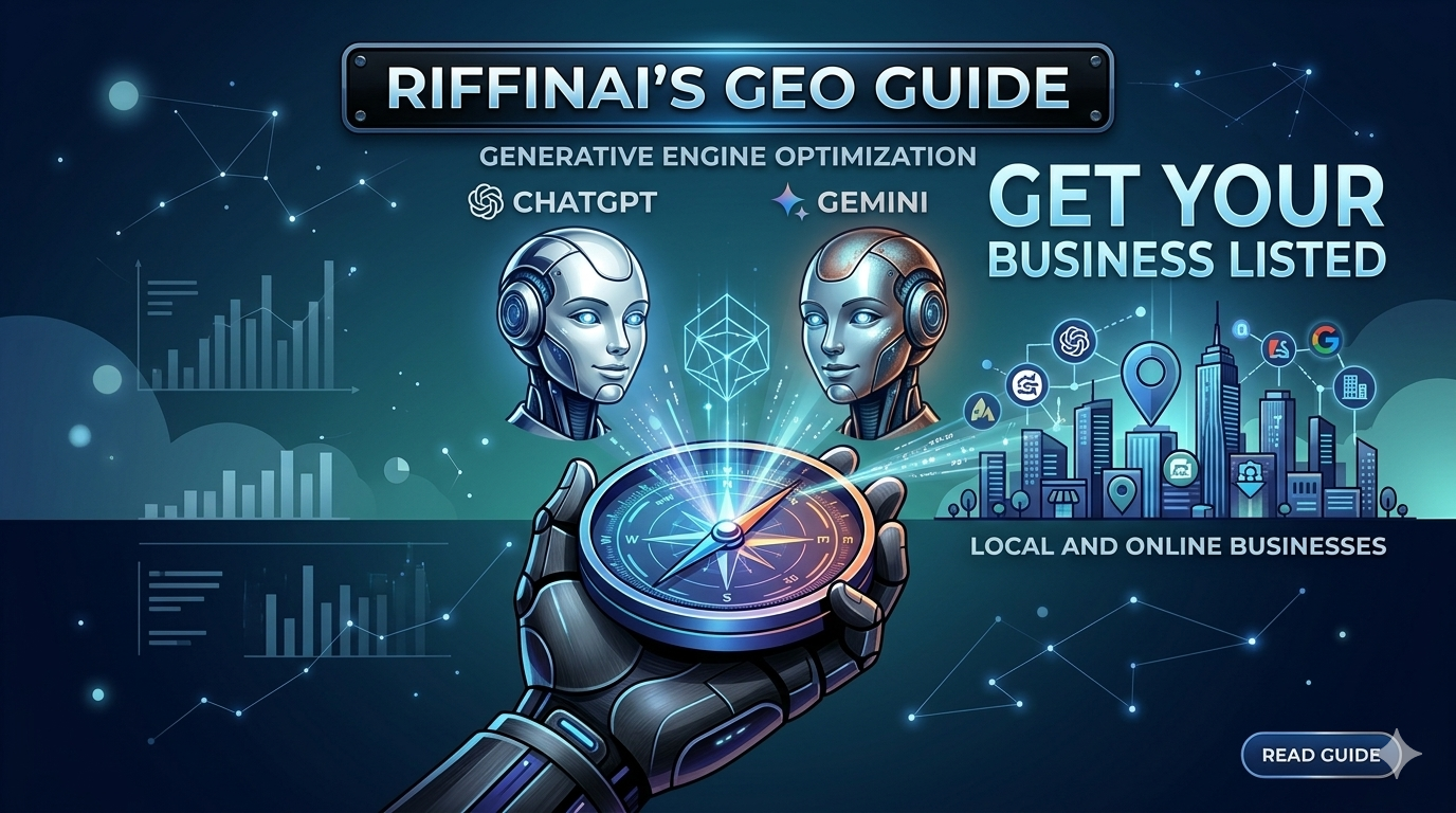 Get your business found in chatgpt with this comprehensive GEO guide infographic from RiffinAI.