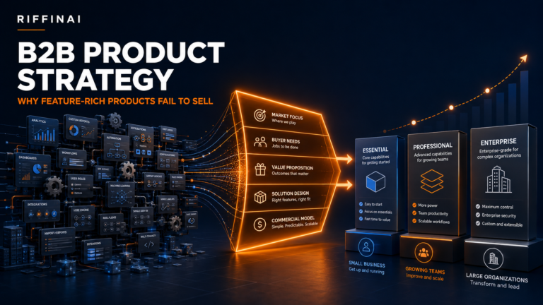 B2B product strategy transforming complex technology features into clear packages, pricing and customer value