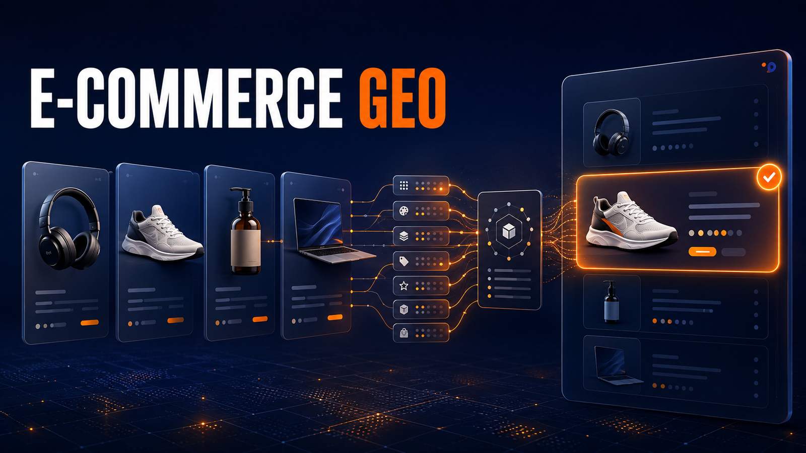 E-commerce GEO connects product catalogs and structured data with AI-powered shopping recommendations. E-commerce GEO connects product catalogs and structured data with AI-powered shopping recommendations.